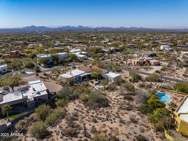 drone / aerial view with a mountain view