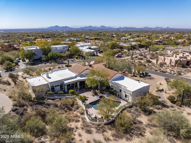 aerial view featuring a mountain view