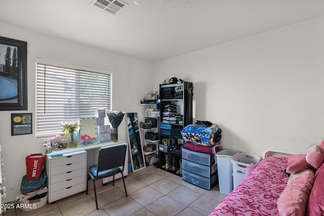 office with light tile patterned floors