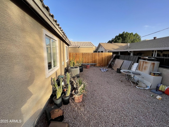 view of yard featuring central AC