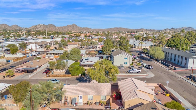 drone / aerial view with a mountain view