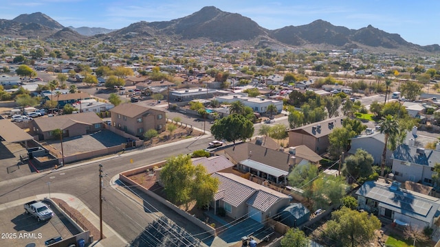 drone / aerial view with a mountain view