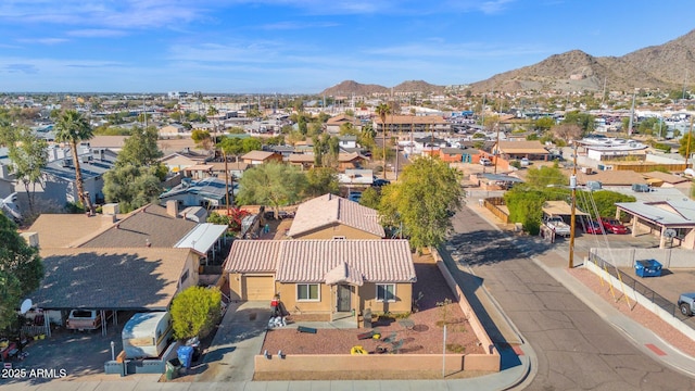 aerial view featuring a mountain view