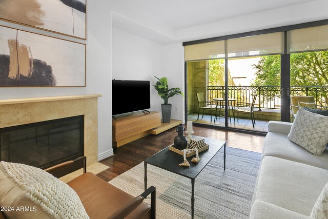 living room featuring wood-type flooring