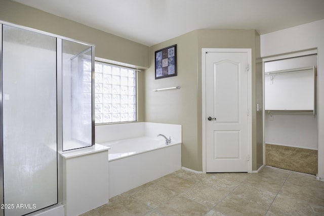 bathroom with plus walk in shower