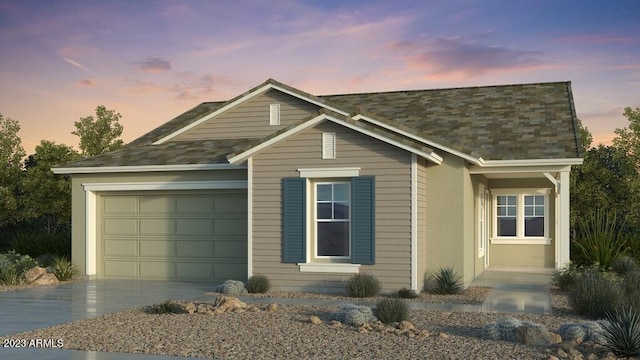 view of front of property featuring a garage