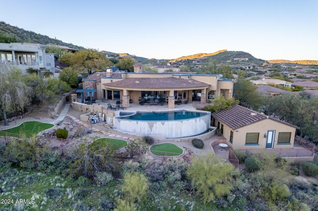 aerial view featuring a mountain view