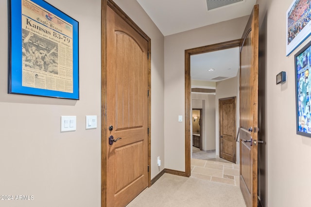 interior space with light colored carpet