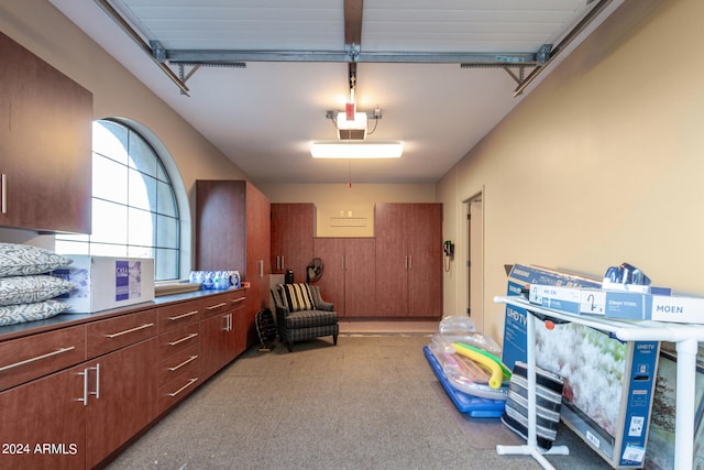 interior space with pendant lighting