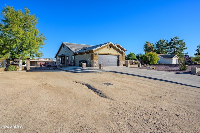 view of front of home featuring a garage