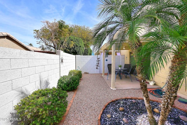 view of patio with a fenced backyard