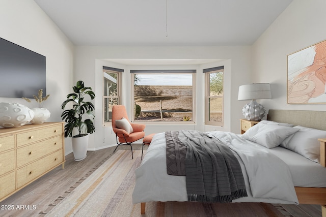 bedroom featuring light hardwood / wood-style floors