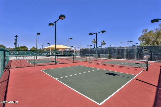 view of tennis court with basketball court