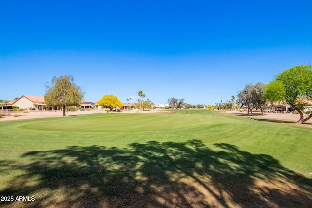 view of property's community with a yard