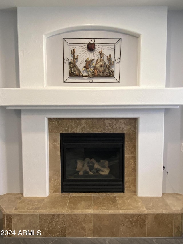 2977 E County Down Dr, Chandler, AZ 85249 - details featuring a tile fireplace