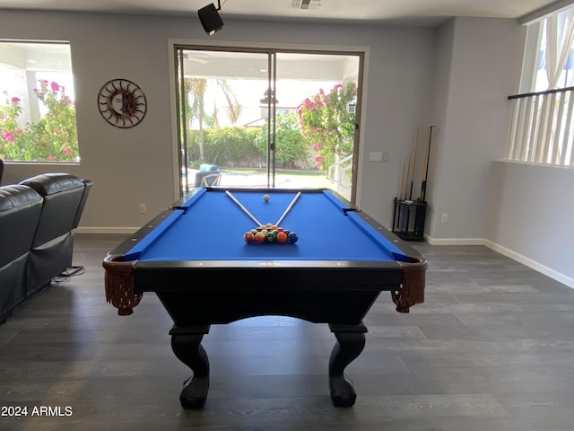 2977 E County Down Dr, Chandler, AZ 85249 - playroom with pool table, baseboards, and wood finished floors