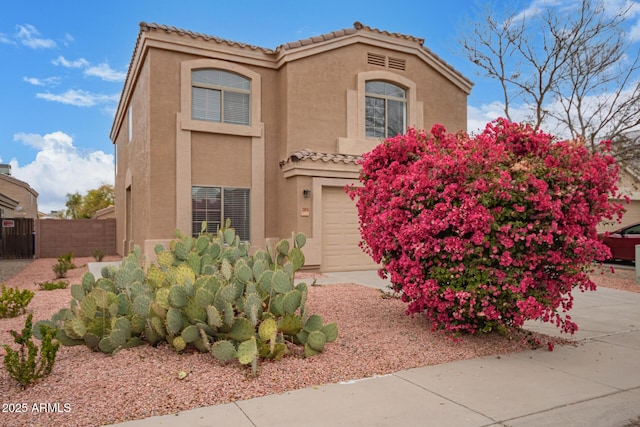 view of front of house with a garage