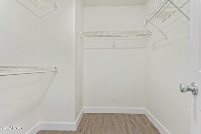 walk in closet featuring hardwood / wood-style floors