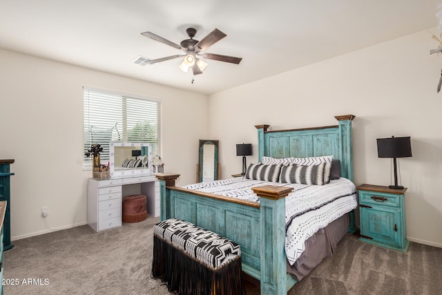 17573 W Via De Luna Dr, Surprise, AZ 85387 - bedroom with carpet floors, baseboards, and a ceiling fan