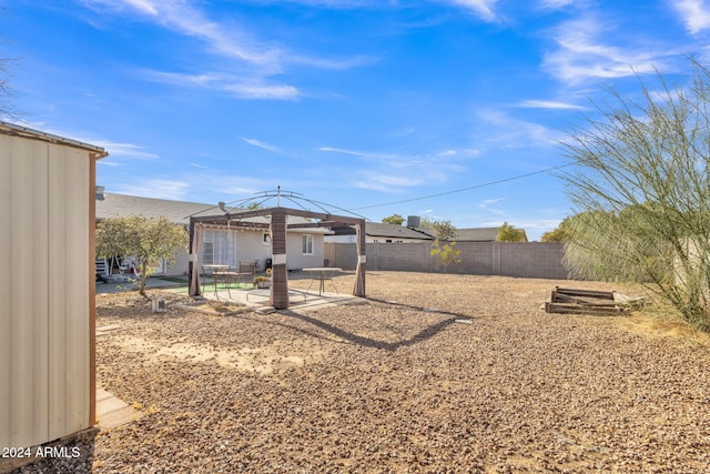 view of yard with a gazebo