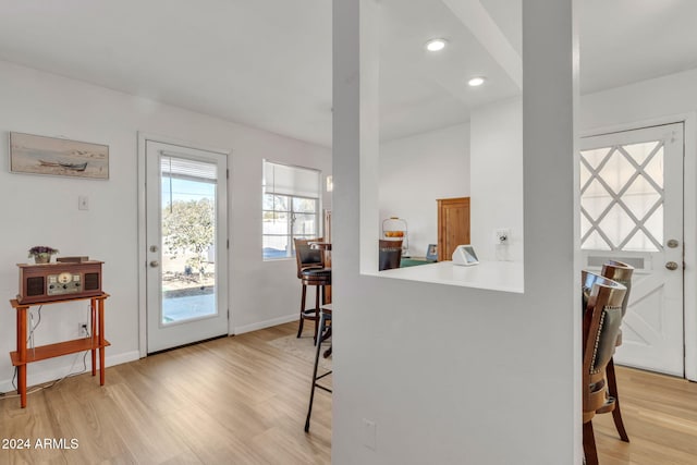 interior space with light wood-type flooring