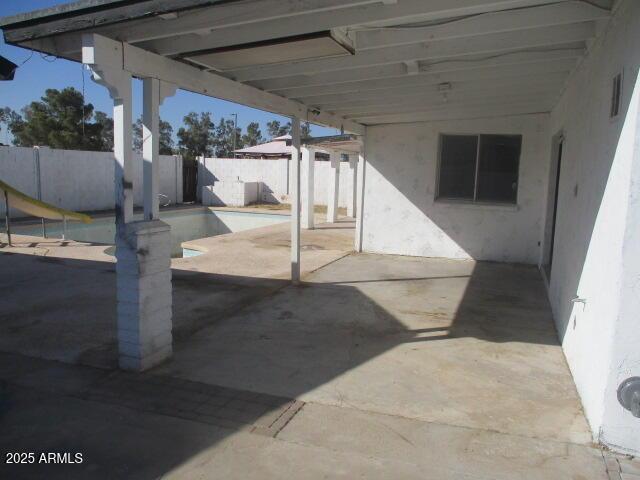 view of patio featuring a fenced backyard