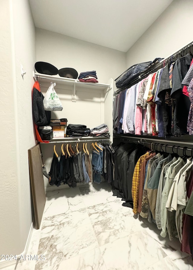 view of walk in closet