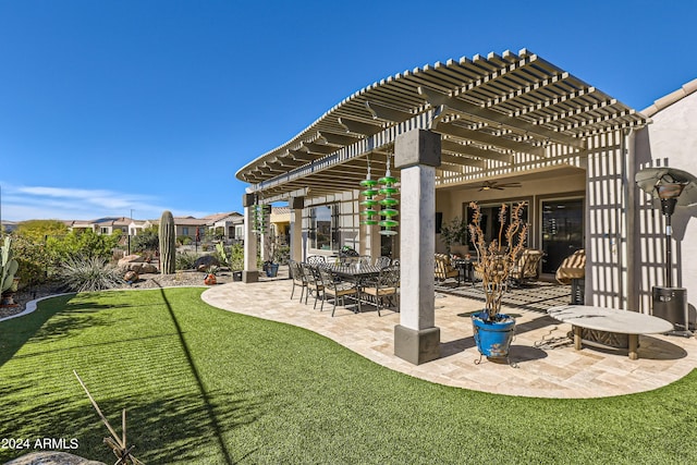 view of patio / terrace featuring a pergola