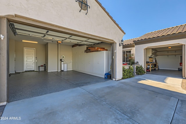 view of garage