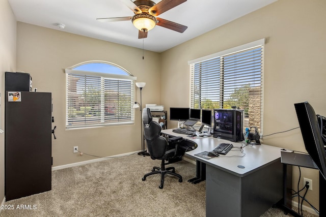 4230 W Palace Station Rd, New River, AZ 85087 - carpeted home office with a ceiling fan and baseboards