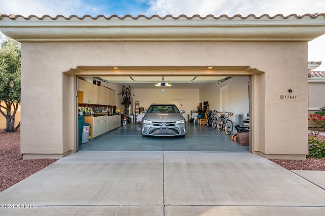 view of garage