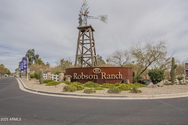 view of community sign