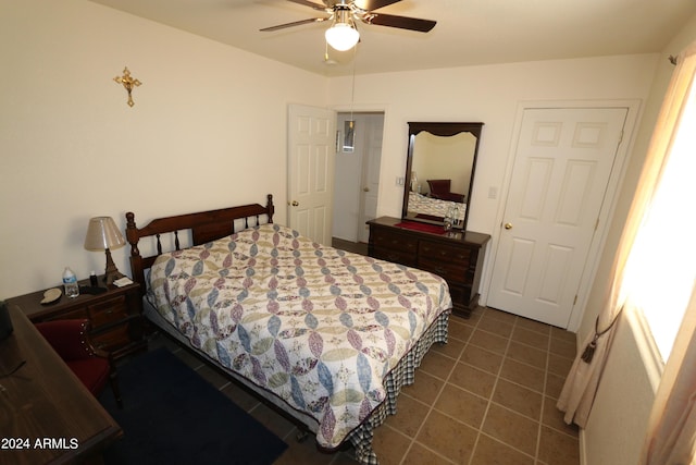 bedroom with ceiling fan