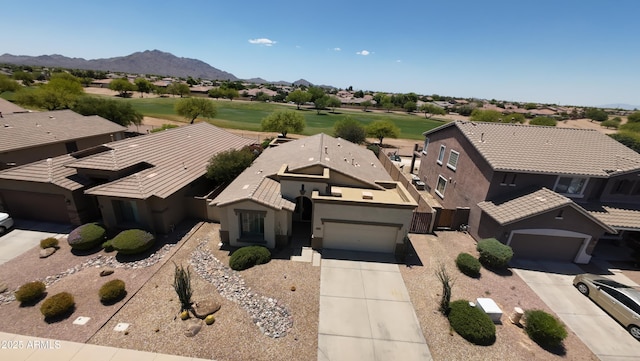 aerial perspective of suburban area featuring mountains