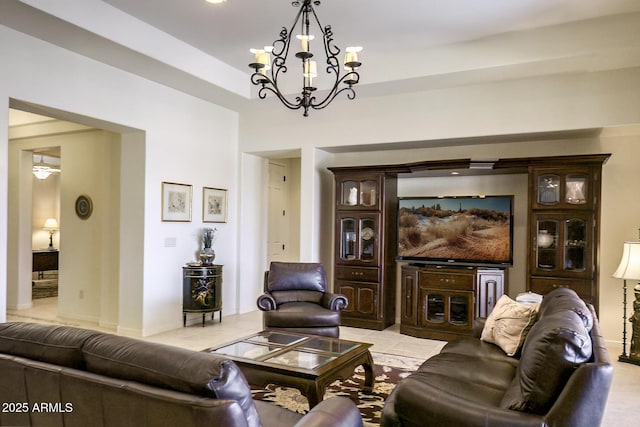 2163 N 164th Dr, Goodyear, AZ 85395 - living room featuring a chandelier