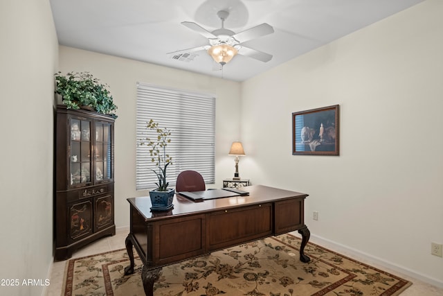 2163 N 164th Dr, Goodyear, AZ 85395 - office space featuring a ceiling fan and baseboards