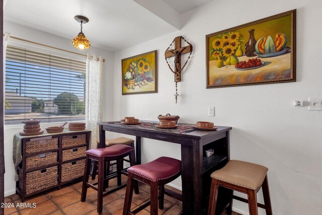 view of tiled dining area