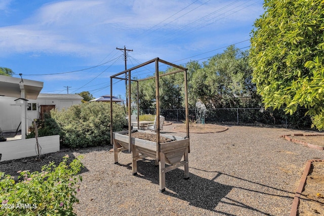 view of yard featuring fence