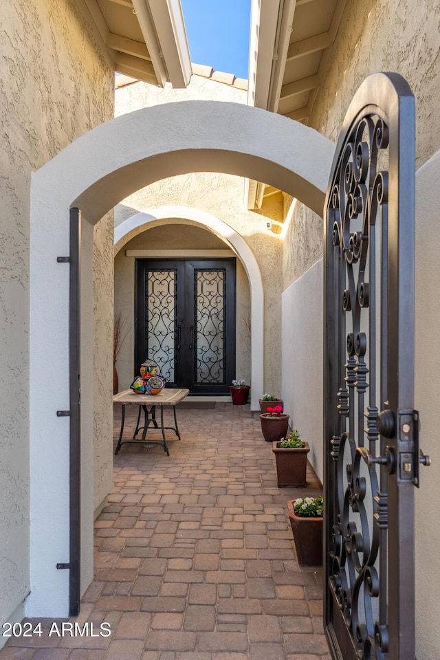 view of exterior entry with french doors