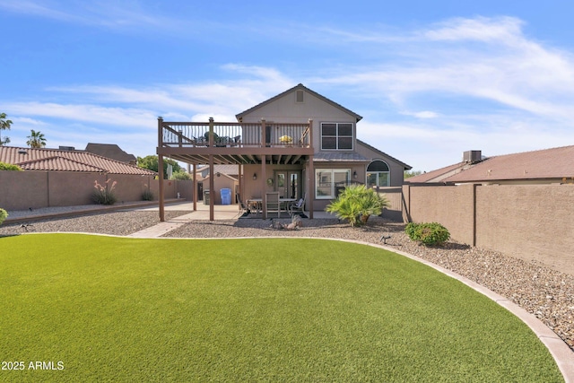 4547 E Buist Ave, Phoenix, AZ 85044 - rear view of property with a deck, a patio, and a fenced backyard