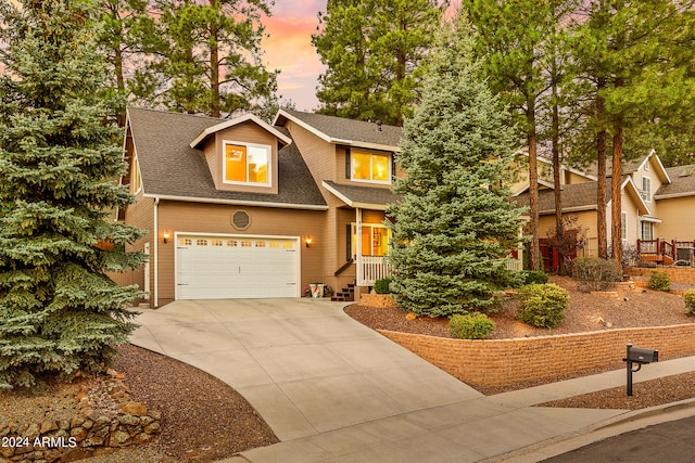 view of front facade featuring a garage