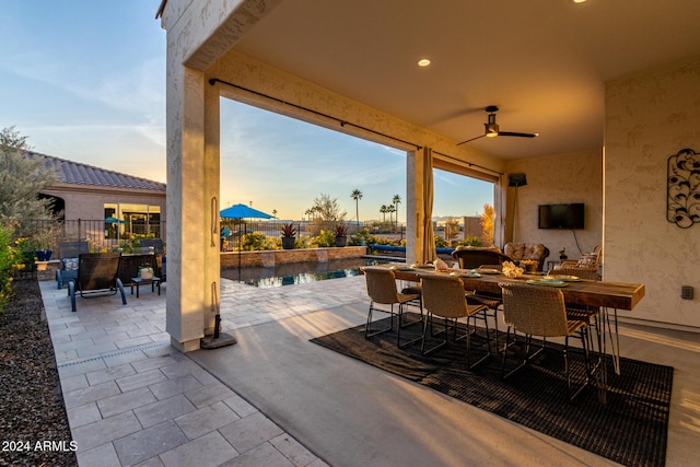 view of patio / terrace with ceiling fan