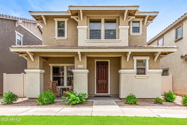 5840 E Holmes Ave, Mesa, AZ 85206 - view of front of house with covered porch and stucco siding