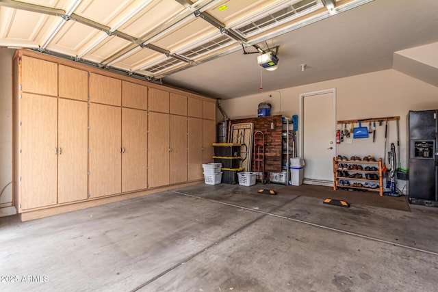 5840 E Holmes Ave, Mesa, AZ 85206 - garage featuring black refrigerator with ice dispenser and a garage door opener