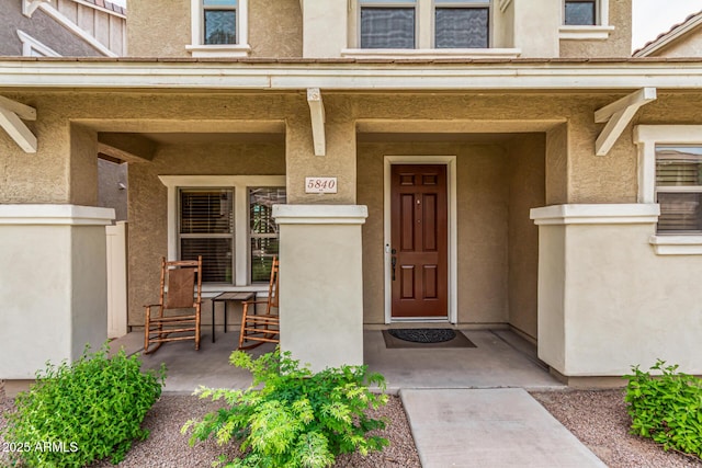 5840 E Holmes Ave, Mesa, AZ 85206 - entrance to property with stucco siding and covered porch