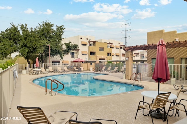 view of pool featuring a patio area