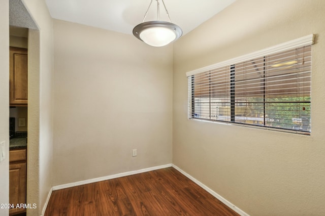 unfurnished room with dark hardwood / wood-style floors