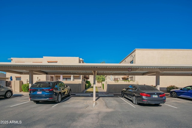 view of covered parking lot