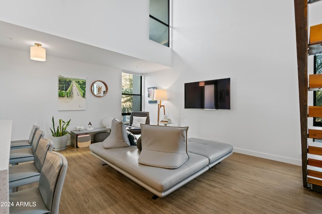 living room featuring hardwood / wood-style floors