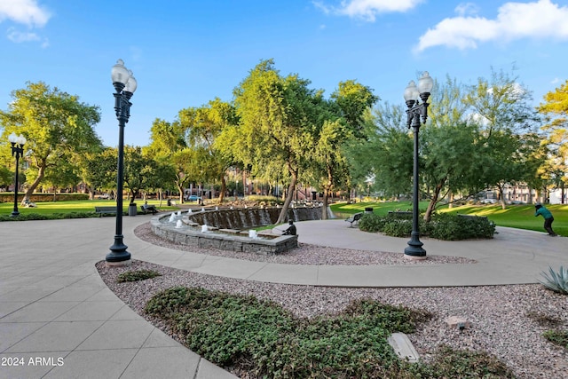 view of property's community featuring a yard